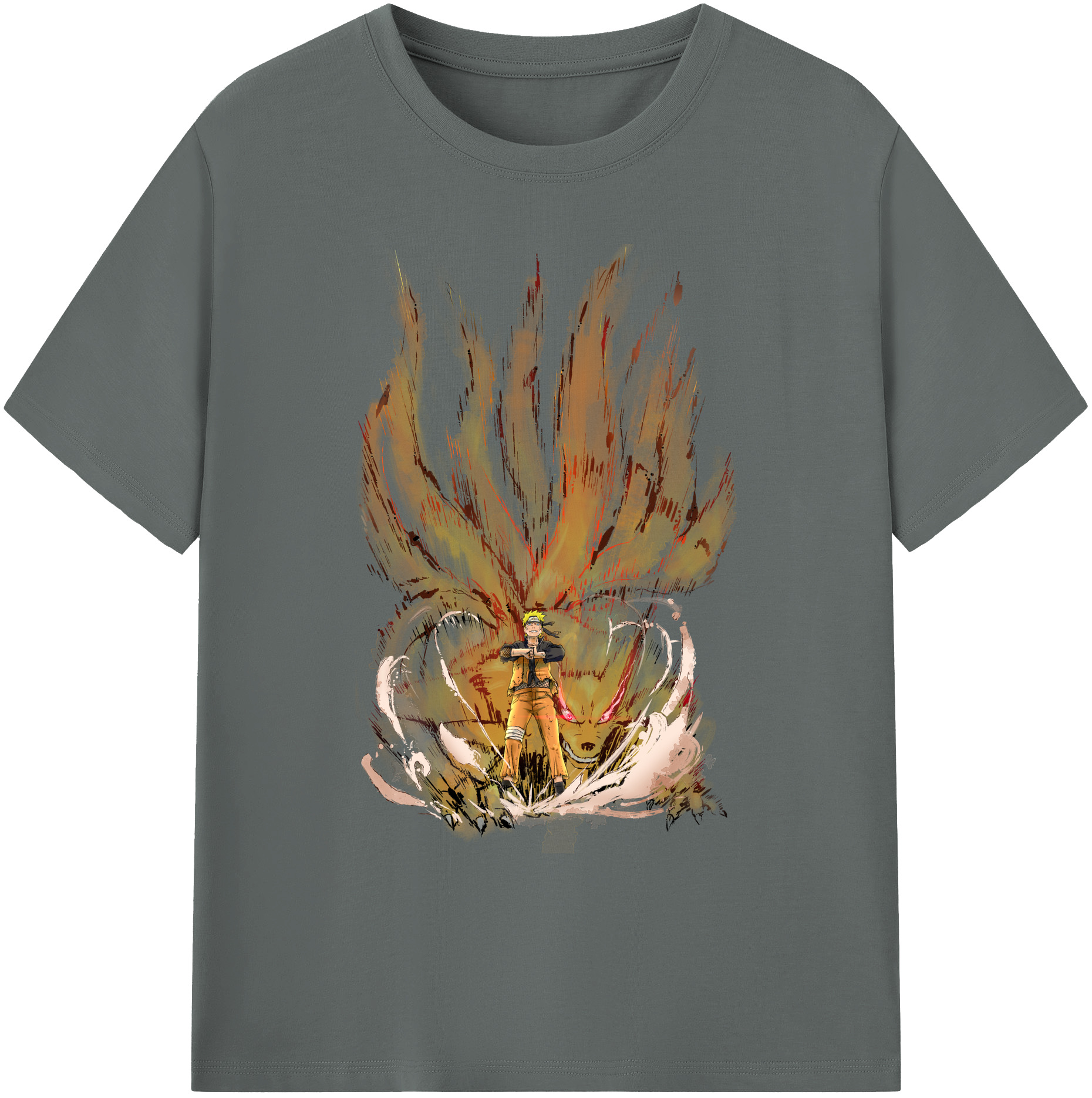 （画像用） NARUTO -ナルト- うずまき ナルト Uzumaki Naruto 綿100％ メンズ半袖Tシャツ｜肌触りやわらか＆通気性